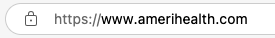 browser window showing amerihealth site is secure