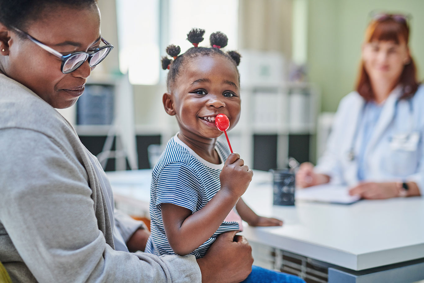 child in dr office