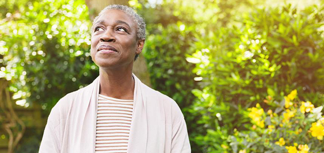 Woman thinking about her health