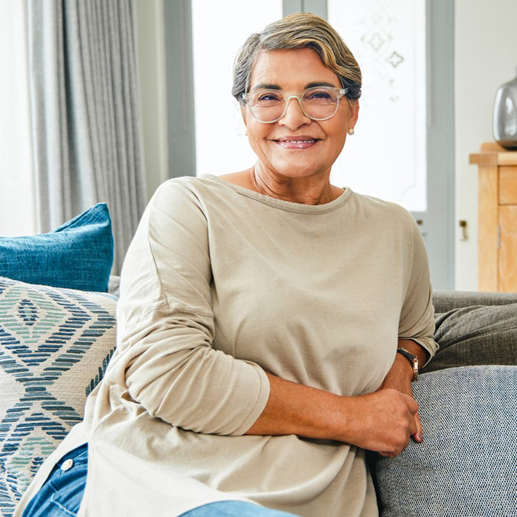 A mature woman in a dance class