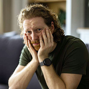 A man appearing anxious