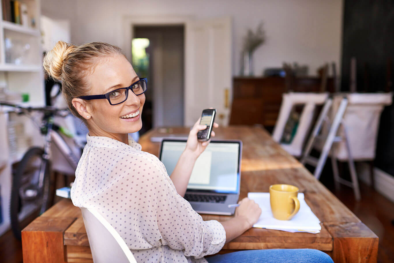 woman with glasses