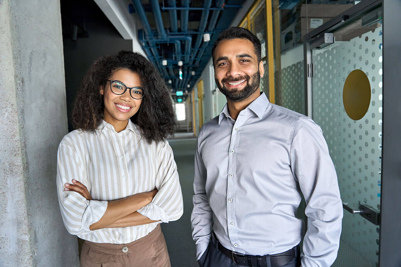 Man and woman in business environment