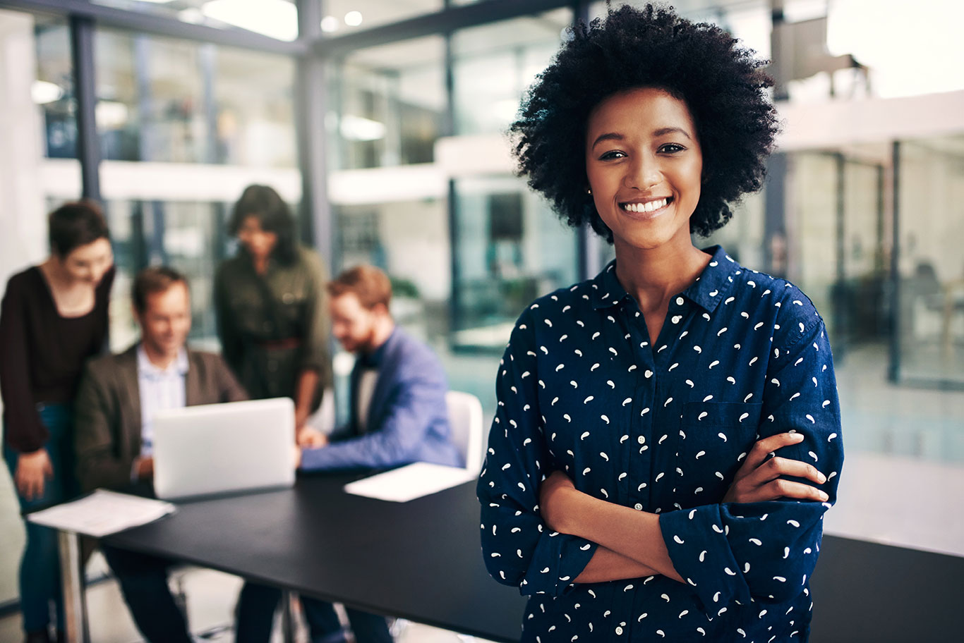 Woman in conference room